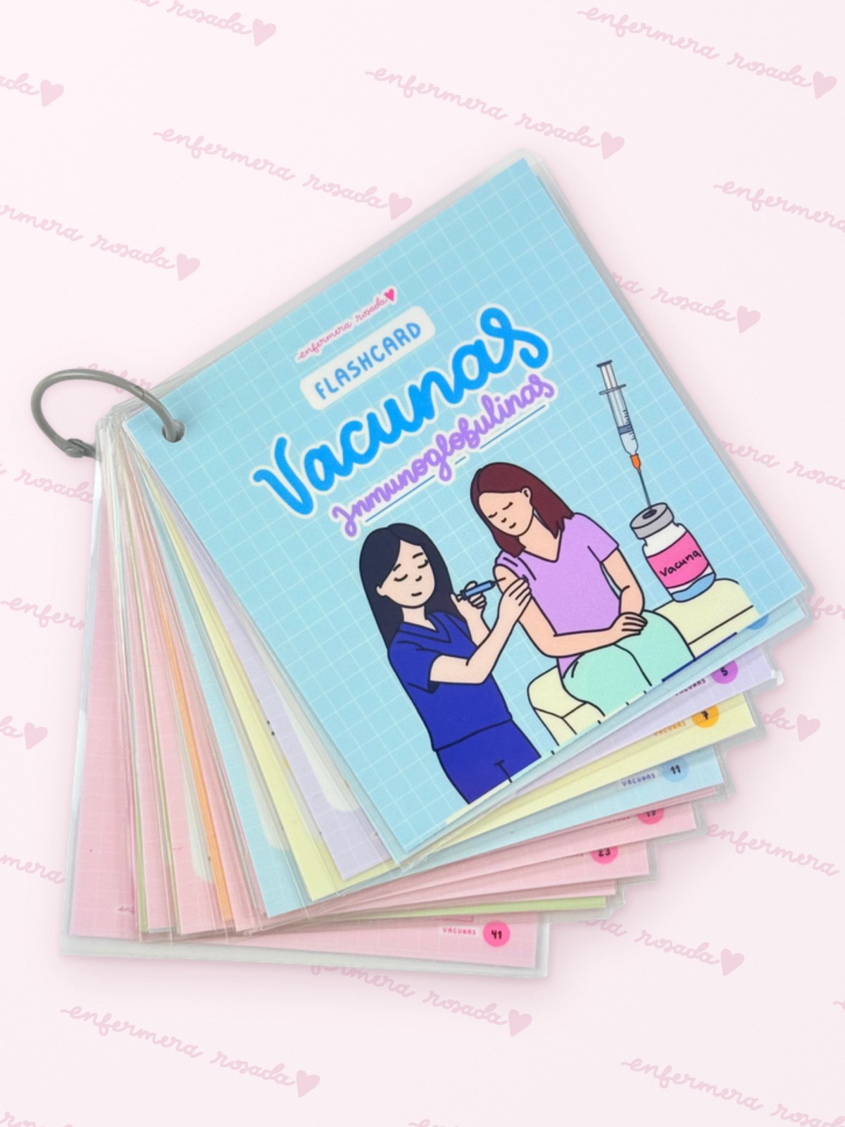 Flashcards Vacunas — libreta de bolsillo para estudiantes de enfermería | Enfermera Rosada (2)