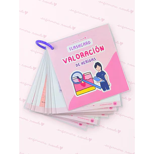 Flashcards Valoración de Heridas — libreta de bolsillo para estudiantes de enfermería | Enfermera Rosada