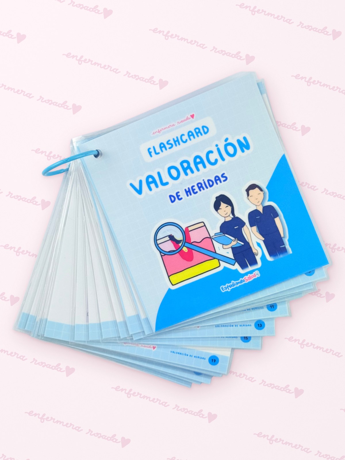 Flashcards Valoración de Heridas — libreta de bolsillo para estudiantes de enfermería | Enfermera Rosada (2)