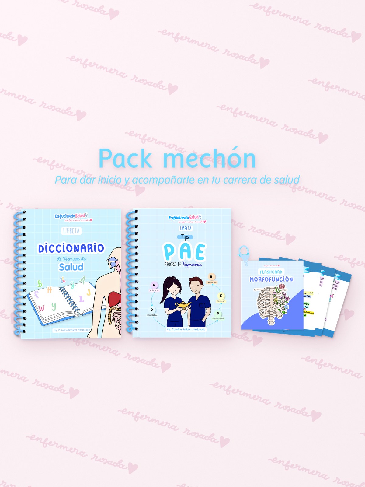 Pack Mechón — libreta de bolsillo para estudiantes de enfermería | Enfermera Rosada (2)