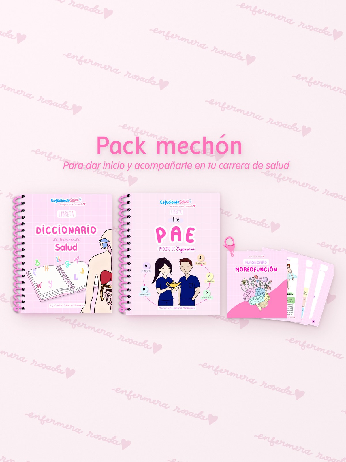 Pack Mechón — libreta de bolsillo para estudiantes de enfermería | Enfermera Rosada (1)
