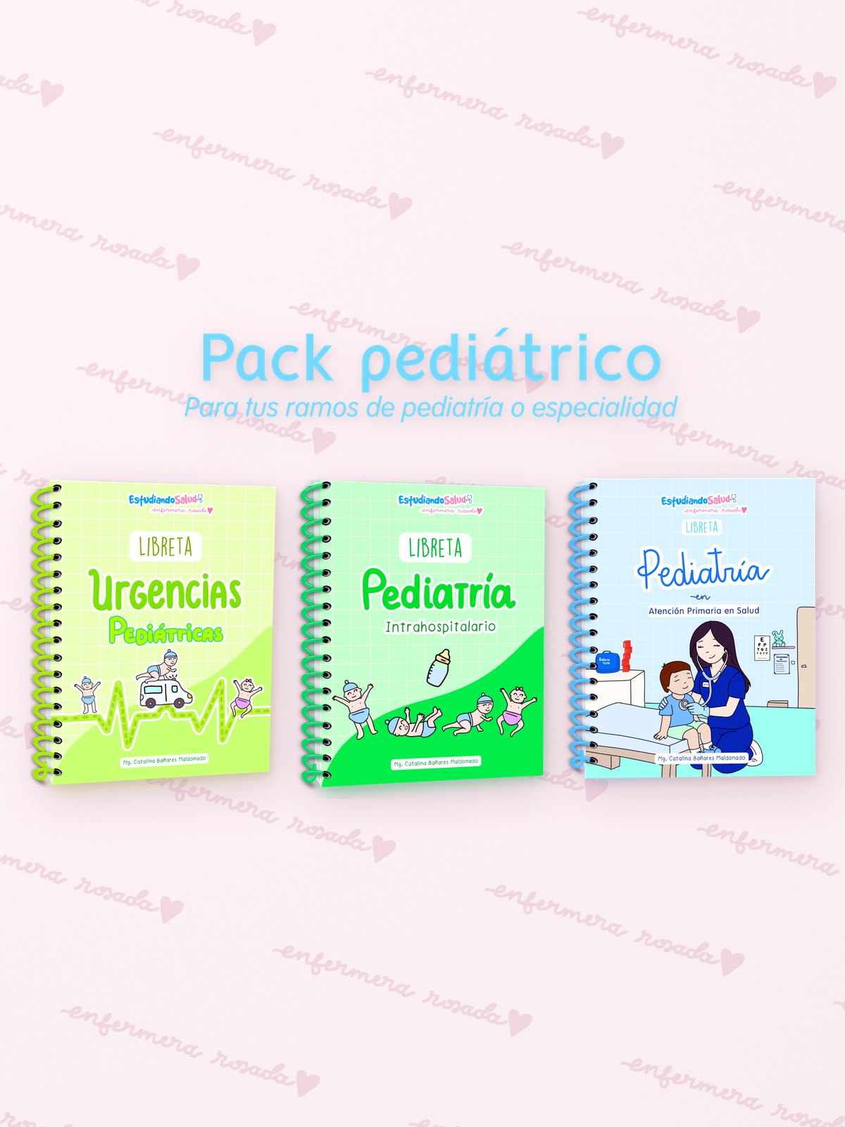 Pack Pediátrico — libreta de bolsillo para estudiantes de enfermería | Enfermera Rosada (2)