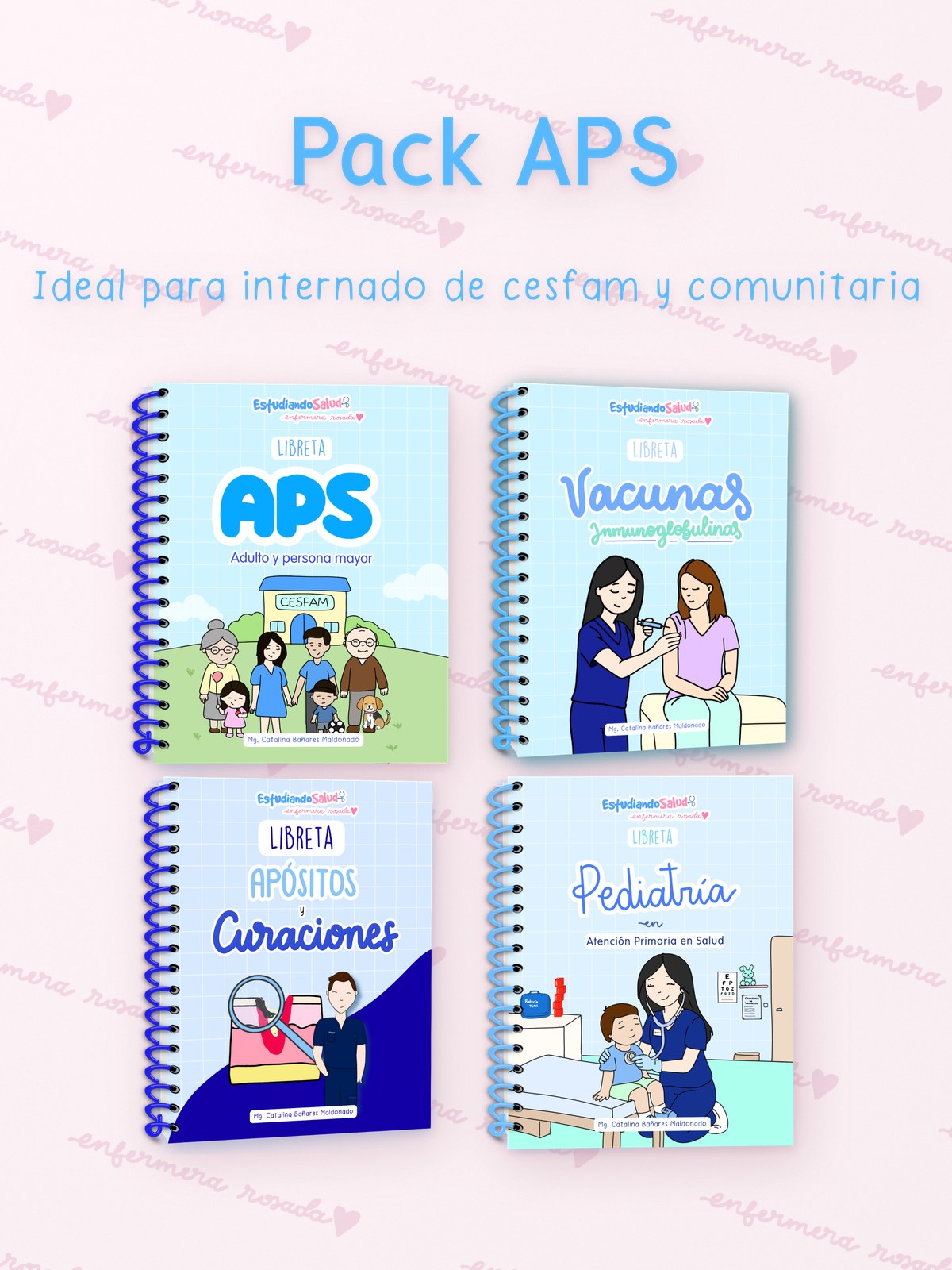 Pack APS — libreta de bolsillo para estudiantes de enfermería | Enfermera Rosada (2)