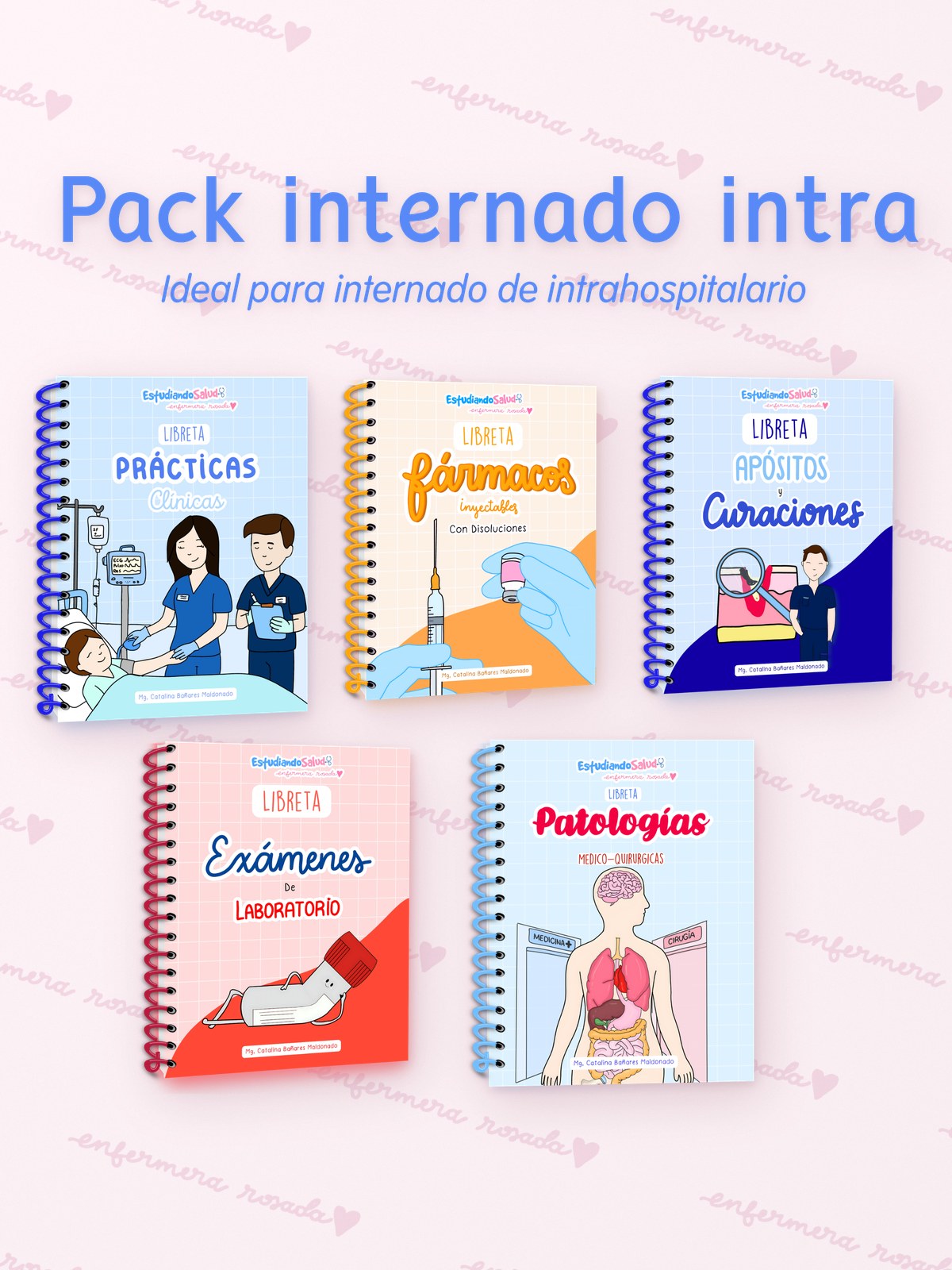 Pack Internado Intrahospitalario — libreta de bolsillo para estudiantes de enfermería | Enfermera Rosada (2)