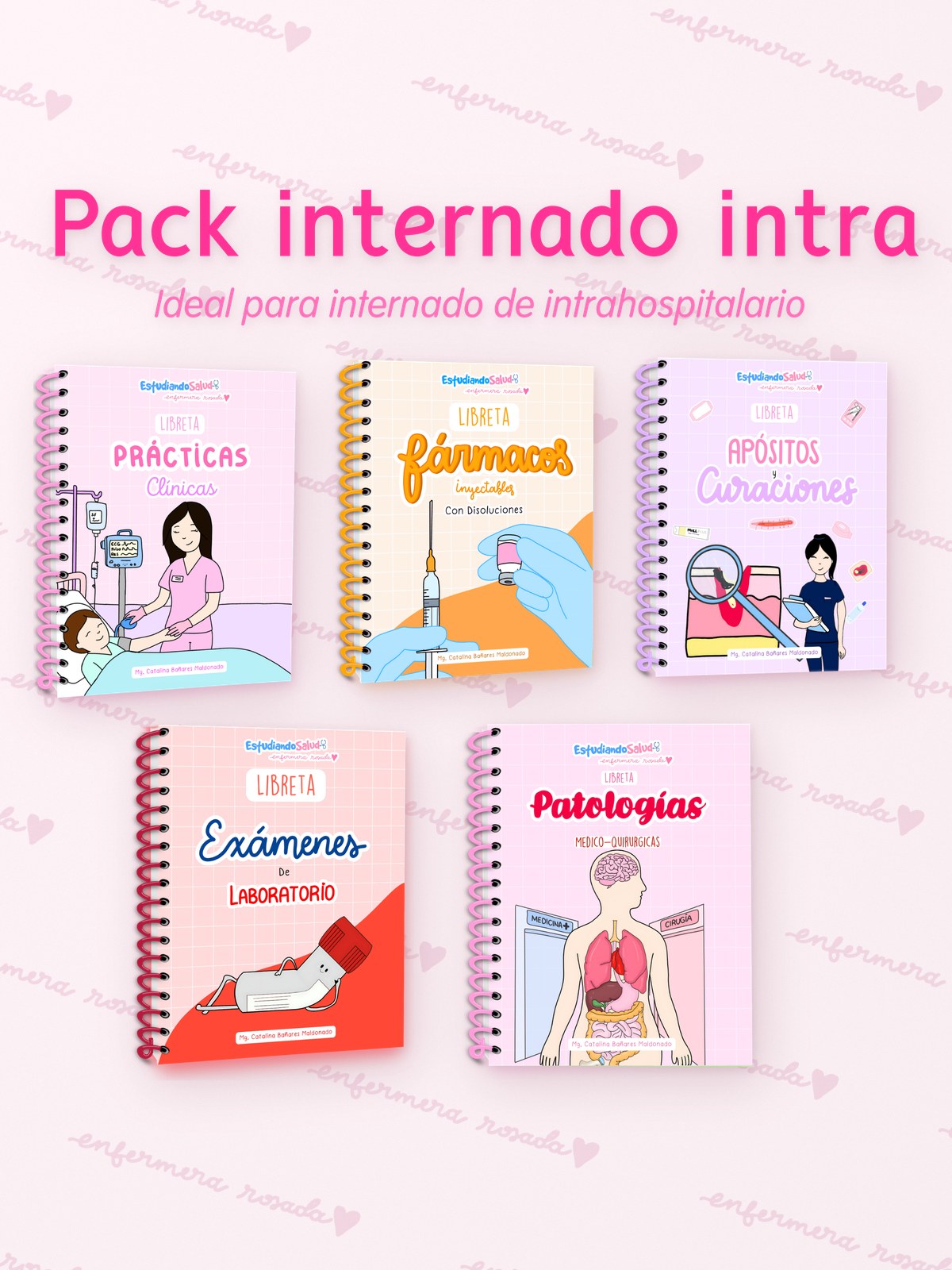 Pack Internado Intrahospitalario — libreta de bolsillo para estudiantes de enfermería | Enfermera Rosada (1)