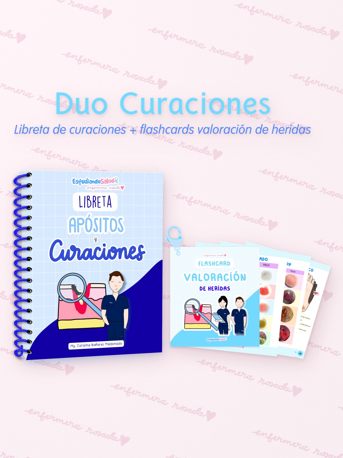 Dúo Curaciones — libreta de bolsillo para estudiantes de enfermería | Enfermera Rosada (2)