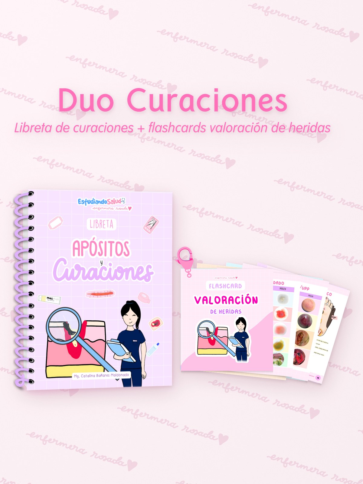Dúo Curaciones — libreta de bolsillo para estudiantes de enfermería | Enfermera Rosada (1)