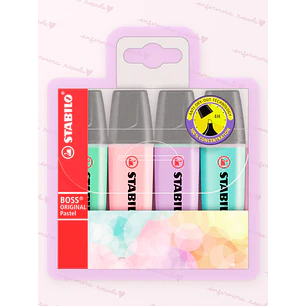 Set 4 Destacadores Stabilo Pastel — libreta de bolsillo para estudiantes de enfermería | Enfermera Rosada