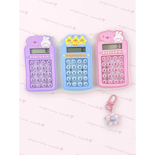 Calculadora Conejita y estrellita con llavero ⭐ — libreta de bolsillo para estudiantes de enfermería | Enfermera Rosada