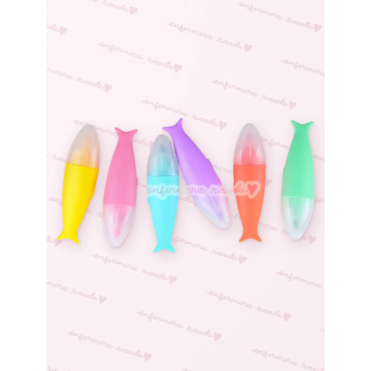 Destacadores Pescecitos set de 6 — libreta de bolsillo para estudiantes de enfermería | Enfermera Rosada (1)