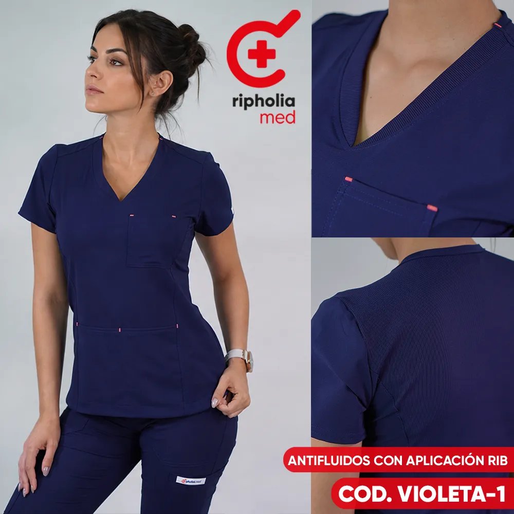 Delantal Antifluidos Violeta - Ripholia Med — libreta de bolsillo para estudiantes de enfermería | Enfermera Rosada (1)