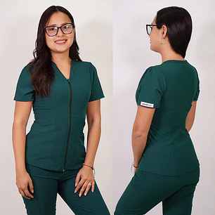 Delantal Antifluidos Mujer Azalea Verde Botella — libreta de bolsillo para estudiantes de enfermería | Enfermera Rosada