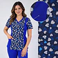 Delantal Fusión Antifluidos Estampado Mujer Azul Rey - Miniatura 1