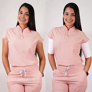 Delantal Antifluidos Mujer Amapola Rosa Pastel — libreta de bolsillo para estudiantes de enfermería | Enfermera Rosada