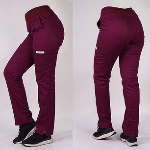 Pantalón de Algodón Mujer PM Burdeo — libreta de bolsillo para estudiantes de enfermería | Enfermera Rosada