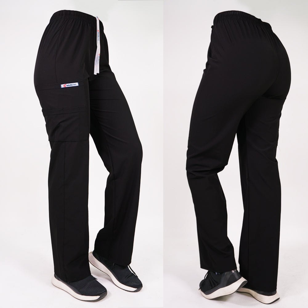 Pantalón Recto Antifluidos Unisex Negro — libreta de bolsillo para estudiantes de enfermería | Enfermera Rosada (1)
