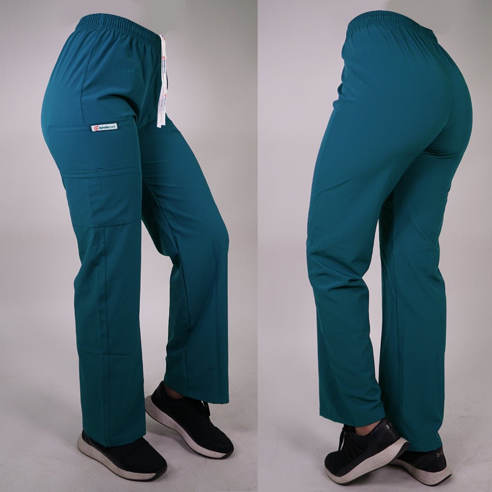 Pantalón Recto Antifluidos Unisex Verde Petróleo — libreta de bolsillo para estudiantes de enfermería | Enfermera Rosada (1)