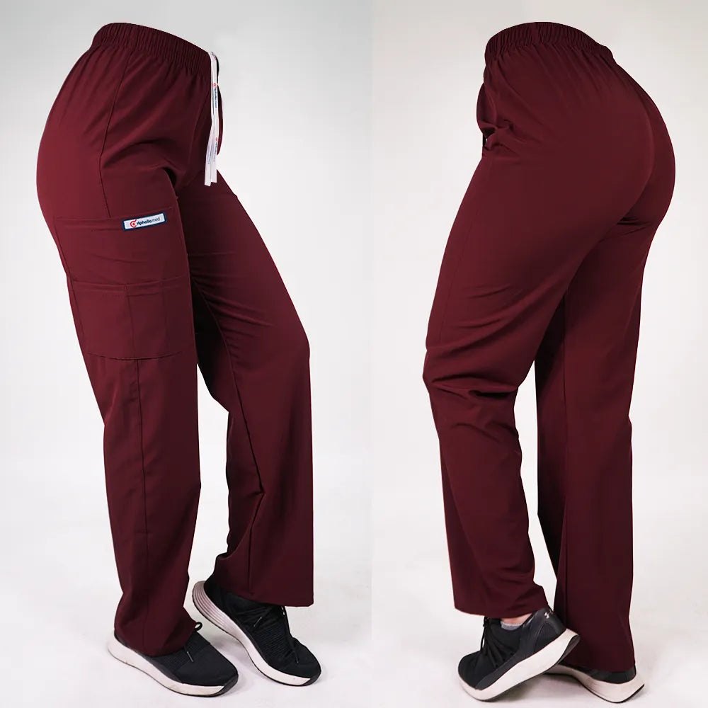 Pantalón Recto Antifluidos Unisex Burdeo 1 — libreta de bolsillo para estudiantes de enfermería | Enfermera Rosada (1)
