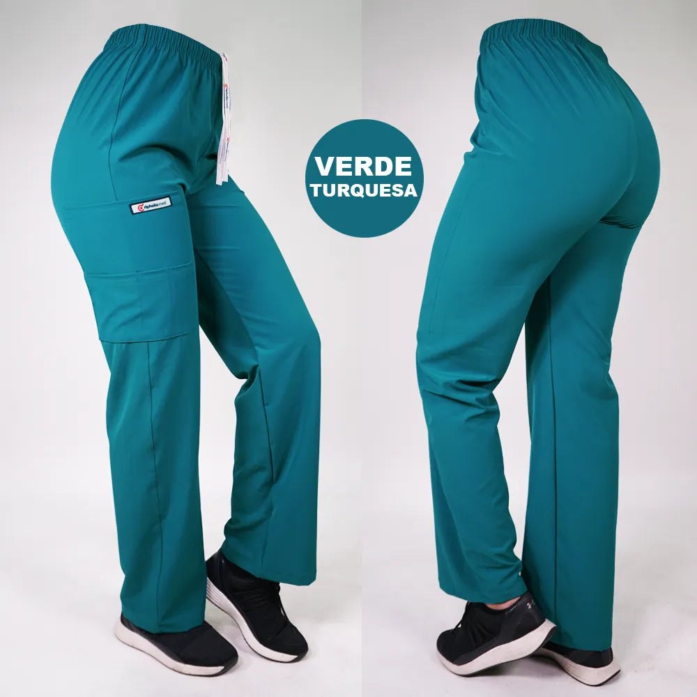 Pantalón Recto Antifluidos Unisex Verde Turquesa — libreta de bolsillo para estudiantes de enfermería | Enfermera Rosada (1)