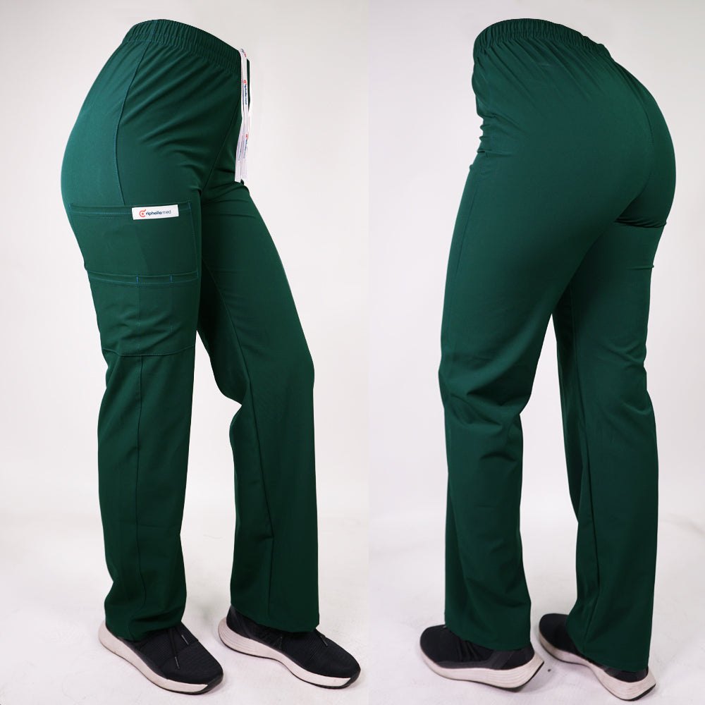 Pantalón Recto Antifluidos Unisex Verde Botella — libreta de bolsillo para estudiantes de enfermería | Enfermera Rosada (1)