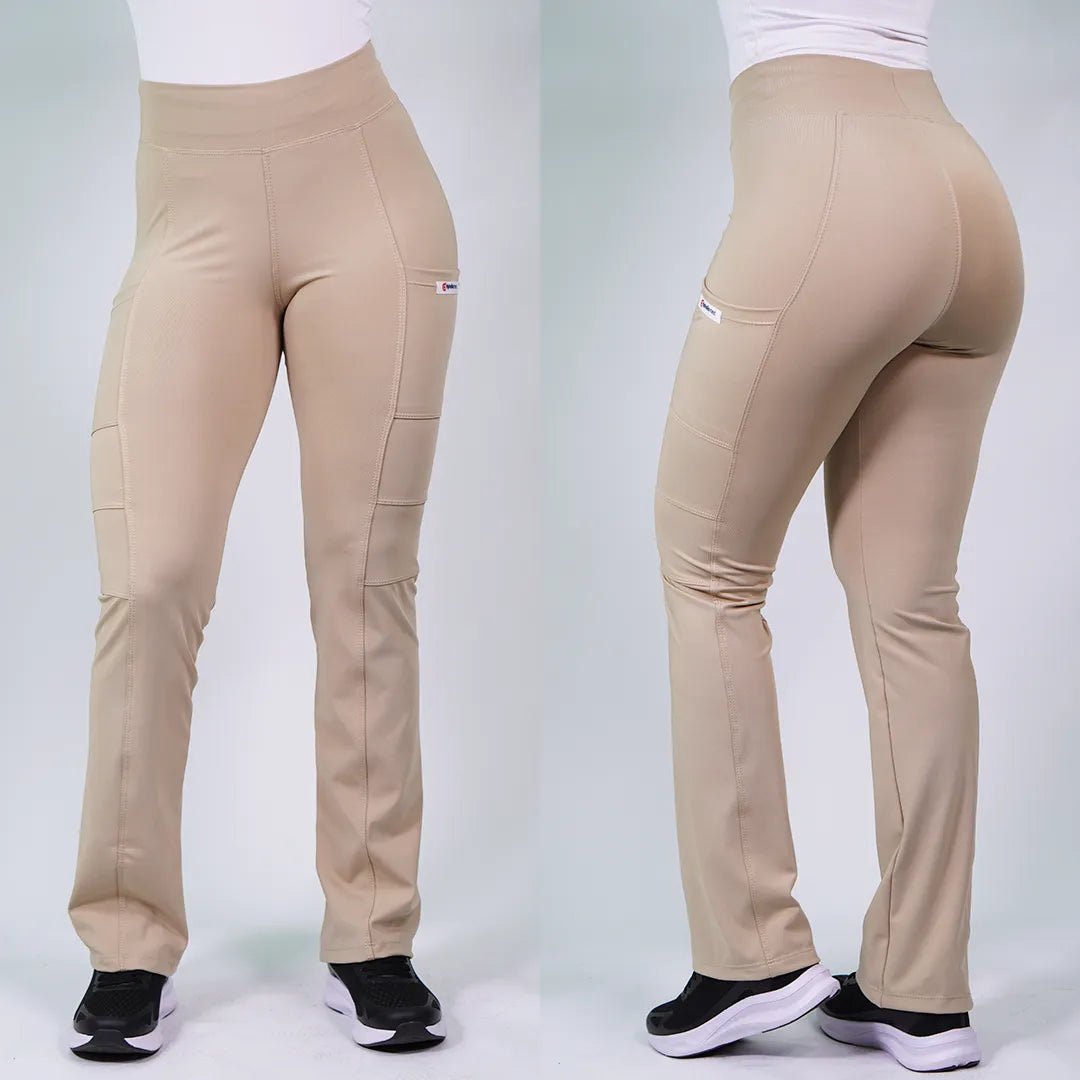 Pantalón Clínico Mujer Flexxy Beige — libreta de bolsillo para estudiantes de enfermería | Enfermera Rosada (1)