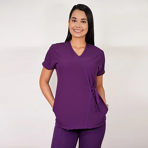 Delantal Antifluidos Mujer Azucena Morado 2 — libreta de bolsillo para estudiantes de enfermería | Enfermera Rosada
