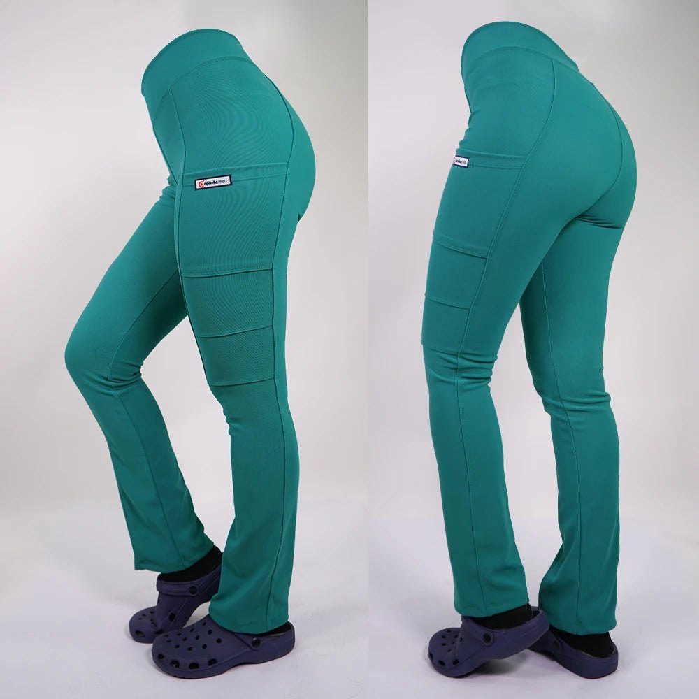 Pantalón Clínico Spandex Mujer Verde Turquesa — libreta de bolsillo para estudiantes de enfermería | Enfermera Rosada (1)