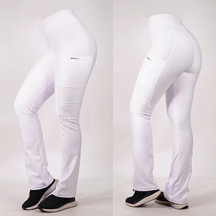 Pantalón Clínico Spandex Mujer Blanco 1 — libreta de bolsillo para estudiantes de enfermería | Enfermera Rosada