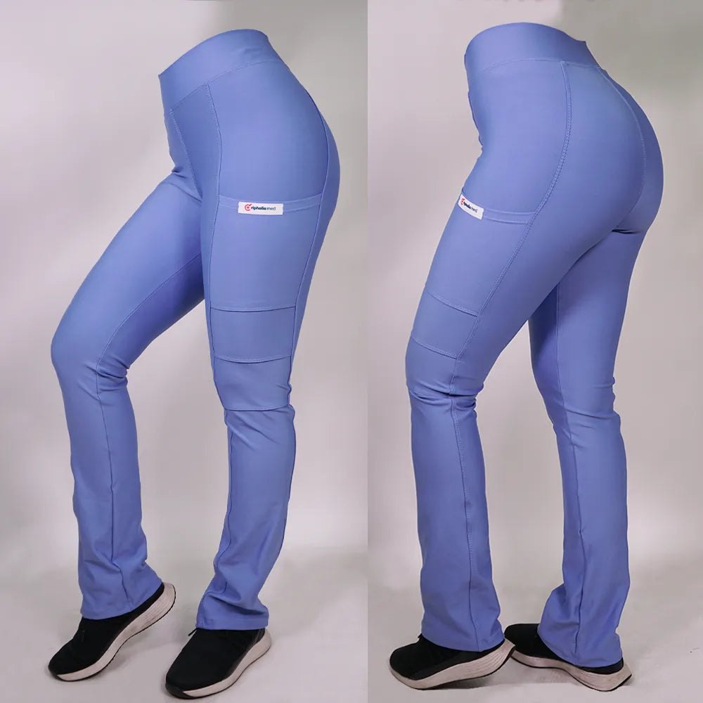 Pantalón Clínico Spandex Mujer Celeste 1 — libreta de bolsillo para estudiantes de enfermería | Enfermera Rosada (1)