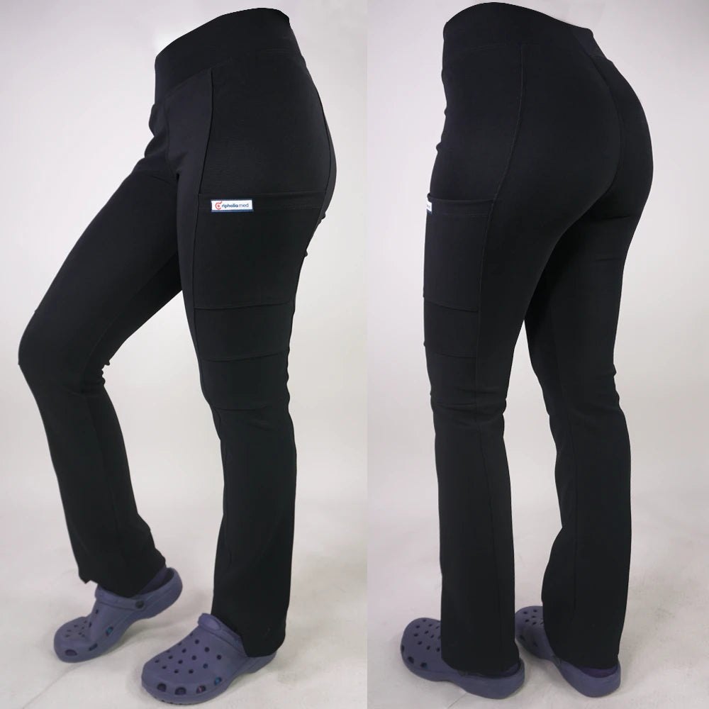 Pantalón Clínico Spandex Mujer Negro 2 — libreta de bolsillo para estudiantes de enfermería | Enfermera Rosada (1)