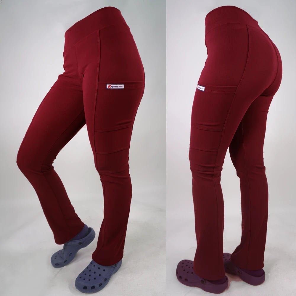 Pantalón Clínico Spandex Mujer Burdeo 3 — libreta de bolsillo para estudiantes de enfermería | Enfermera Rosada (1)