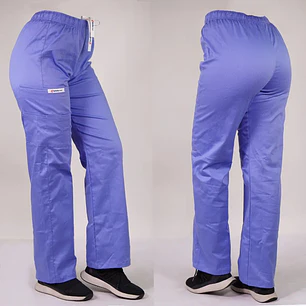 Pantalón Recto de Algodón Unisex Celeste — libreta de bolsillo para estudiantes de enfermería | Enfermera Rosada