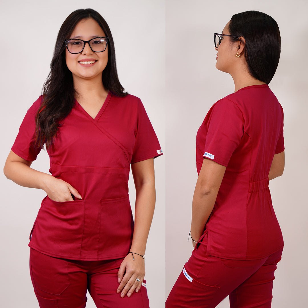 Delantal de Algodón Mujer Rojo — libreta de bolsillo para estudiantes de enfermería | Enfermera Rosada (1)