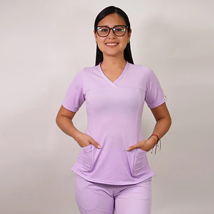 Delantal Elasticado Mujer Lila Pastel — libreta de bolsillo para estudiantes de enfermería | Enfermera Rosada