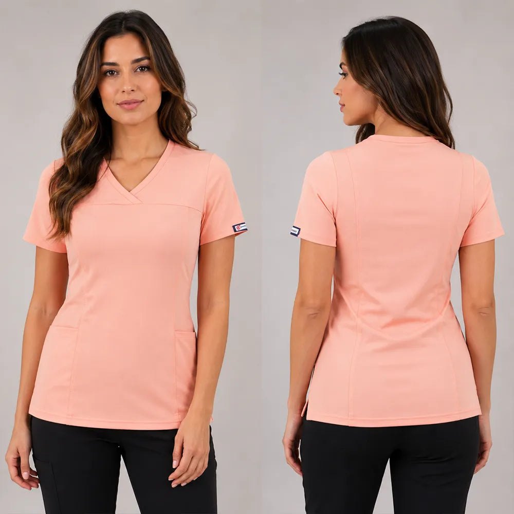 Delantal Elasticado Mujer Rosa Pastel — libreta de bolsillo para estudiantes de enfermería | Enfermera Rosada (1)