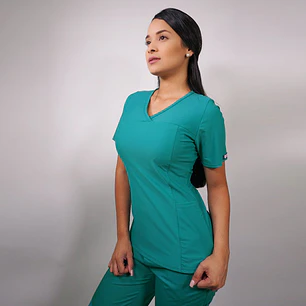 Delantal Elasticado Mujer Verde Turquesa — libreta de bolsillo para estudiantes de enfermería | Enfermera Rosada