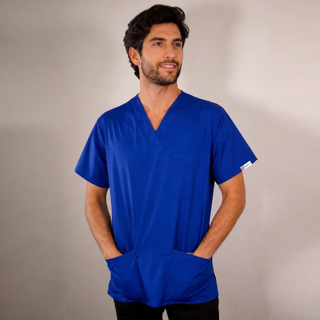 Delantal de Popelina Hombre Azul Rey — libreta de bolsillo para estudiantes de enfermería | Enfermera Rosada (1)
