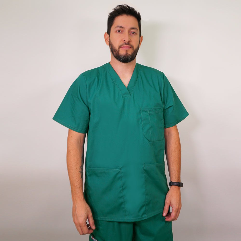 Delantal de Popelina Hombre Verde Turquesa — libreta de bolsillo para estudiantes de enfermería | Enfermera Rosada (1)