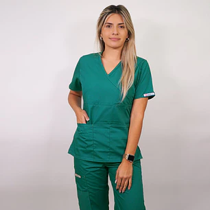 Delantal de Popelina Mujer Verde Turquesa — libreta de bolsillo para estudiantes de enfermería | Enfermera Rosada