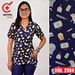 Delantal Elasticado Estampado Mujer Gatitos y Perritos Azul Marino - Miniatura 1