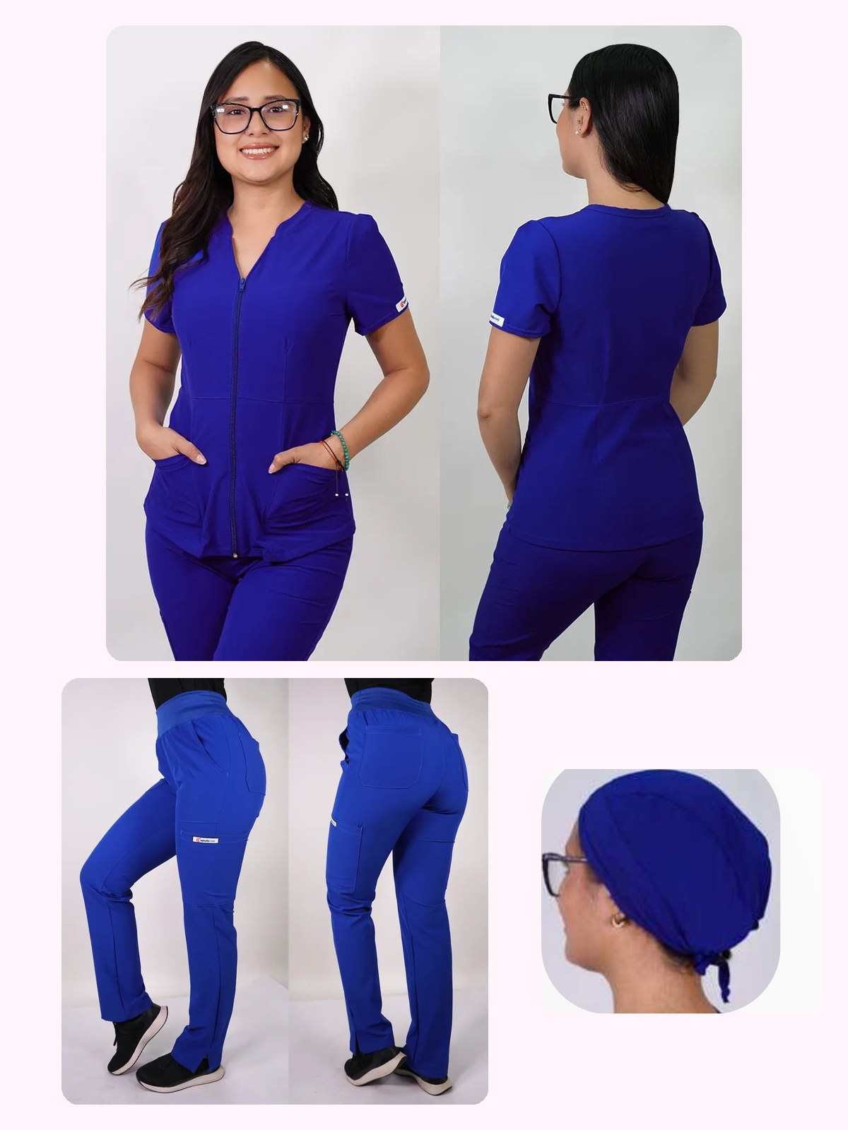 Conjunto Clínico Antifluido Mujer 3 Piezas Azalea Azul Rey — libreta de bolsillo para estudiantes de enfermería | Enfermera Rosada (1)
