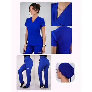 Conjunto Clínico Antifluido Mujer 3 Piezas Violeta Azul Rey — libreta de bolsillo para estudiantes de enfermería | Enfermera Rosada
