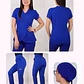 Conjunto Clínico Antifluido Mujer 3 Piezas Tulipán Azul Rey - Miniatura 1