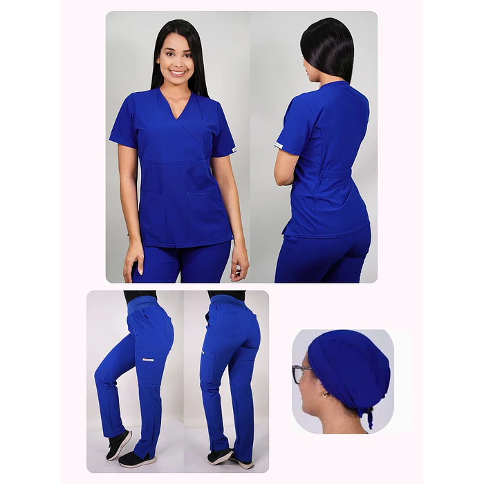 Conjunto Clínico Antifluido Mujer 3 Piezas Cuello V