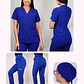 Conjunto Clínico Antifluido Mujer 3 Piezas Cuello V Azul Rey - Miniatura 1