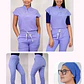 Conjunto Clínico Antifluido Mujer 3 Piezas Amapola Celeste - Miniatura 1