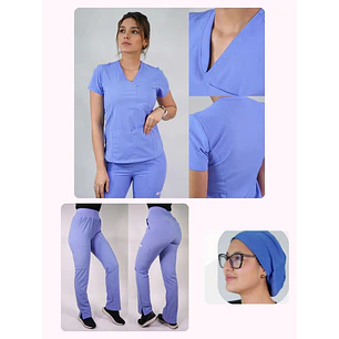 Conjunto Clínico Antifluido Mujer 3 Piezas Violeta Celeste — libreta de bolsillo para estudiantes de enfermería | Enfermera Rosada