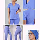 Conjunto Clínico Antifluido Mujer 3 Piezas Violeta Celeste - Miniatura 1