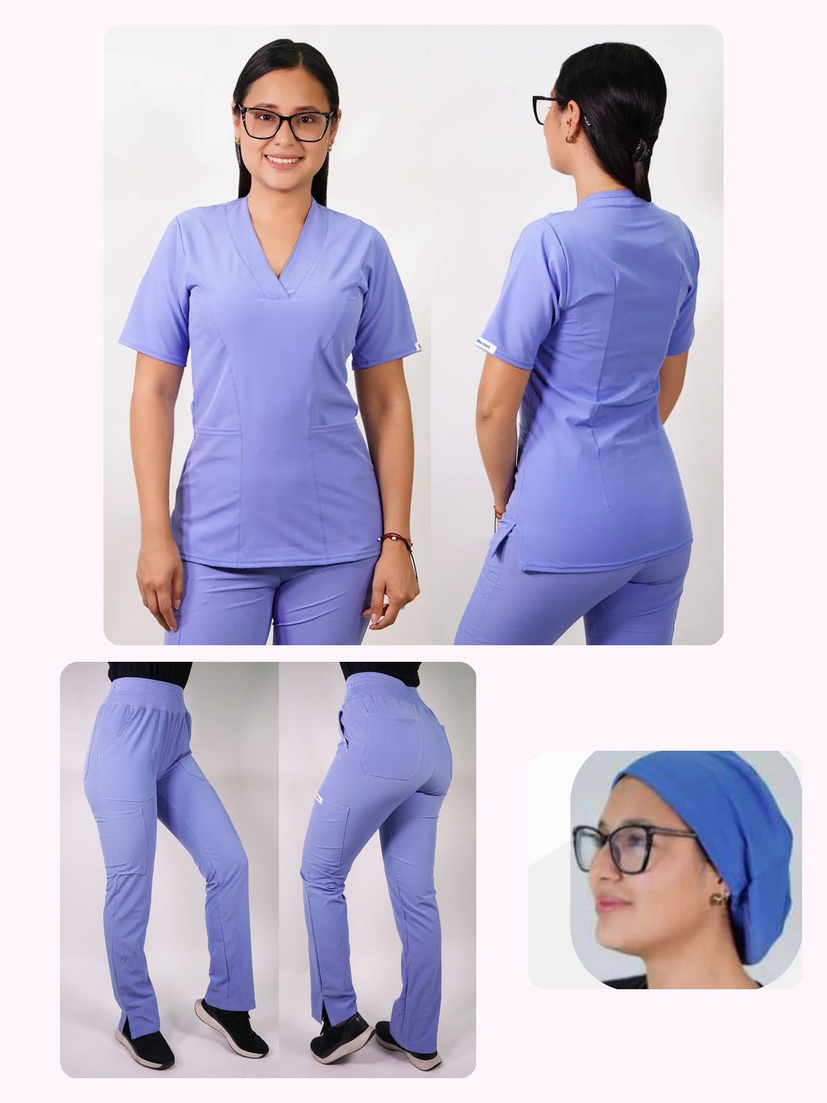 Conjunto Clínico Antifluido Mujer 3 Piezas Clásico Celeste — libreta de bolsillo para estudiantes de enfermería | Enfermera Rosada (1)