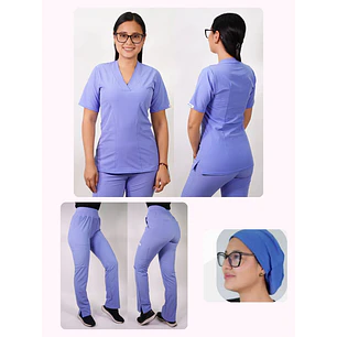 Conjunto Clínico Antifluido Mujer 3 Piezas Clásico Celeste — libreta de bolsillo para estudiantes de enfermería | Enfermera Rosada